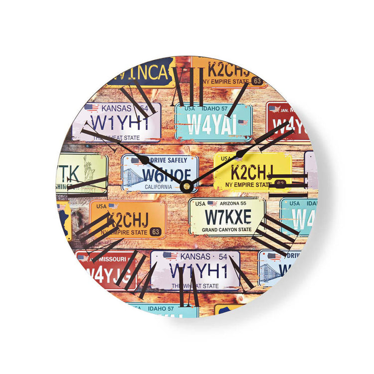 Nedis clwa007wd30lp horloge murale ronde diamètre 30 cm thème de voyage