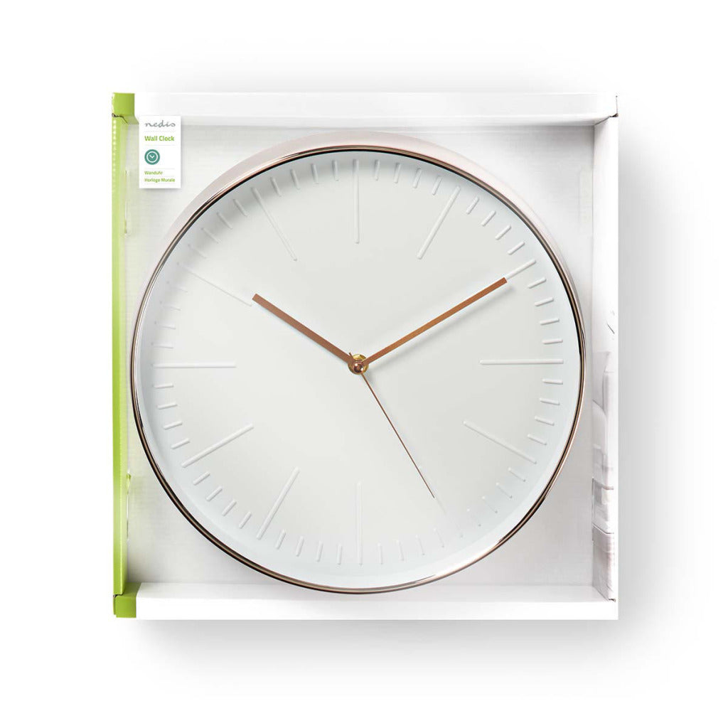 Nedis clwa013pc30re diamètre mural rond 30 cm or rose blanc