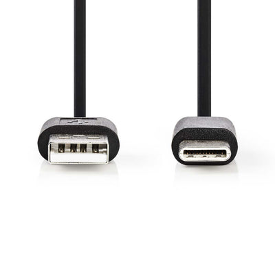 Nedis CCGP60600BK01 USB 2.0 Cable Type-C mâle un mâle 0,1 m noir