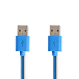 NEDIS CCGP61000BU20 Câble USB 3.0 Un mâle un mâle 2,0 m bleu - afbeelding 2
