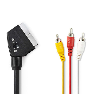 Nedis cvgp31130bk10 switable SCART câble SCART mâle 3x rca mâle 1,0 m noir