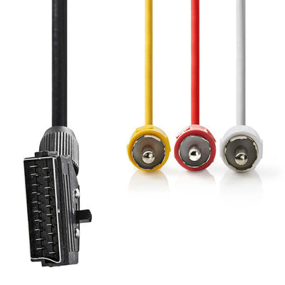 Nedis cvgp31130bk10 switable SCART câble SCART mâle 3x rca mâle 1,0 m noir
