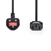 Nedis CEGP11100BK20 Food Chance Stock Tegar G (VK) IEC-320-C13 2,0 m noir