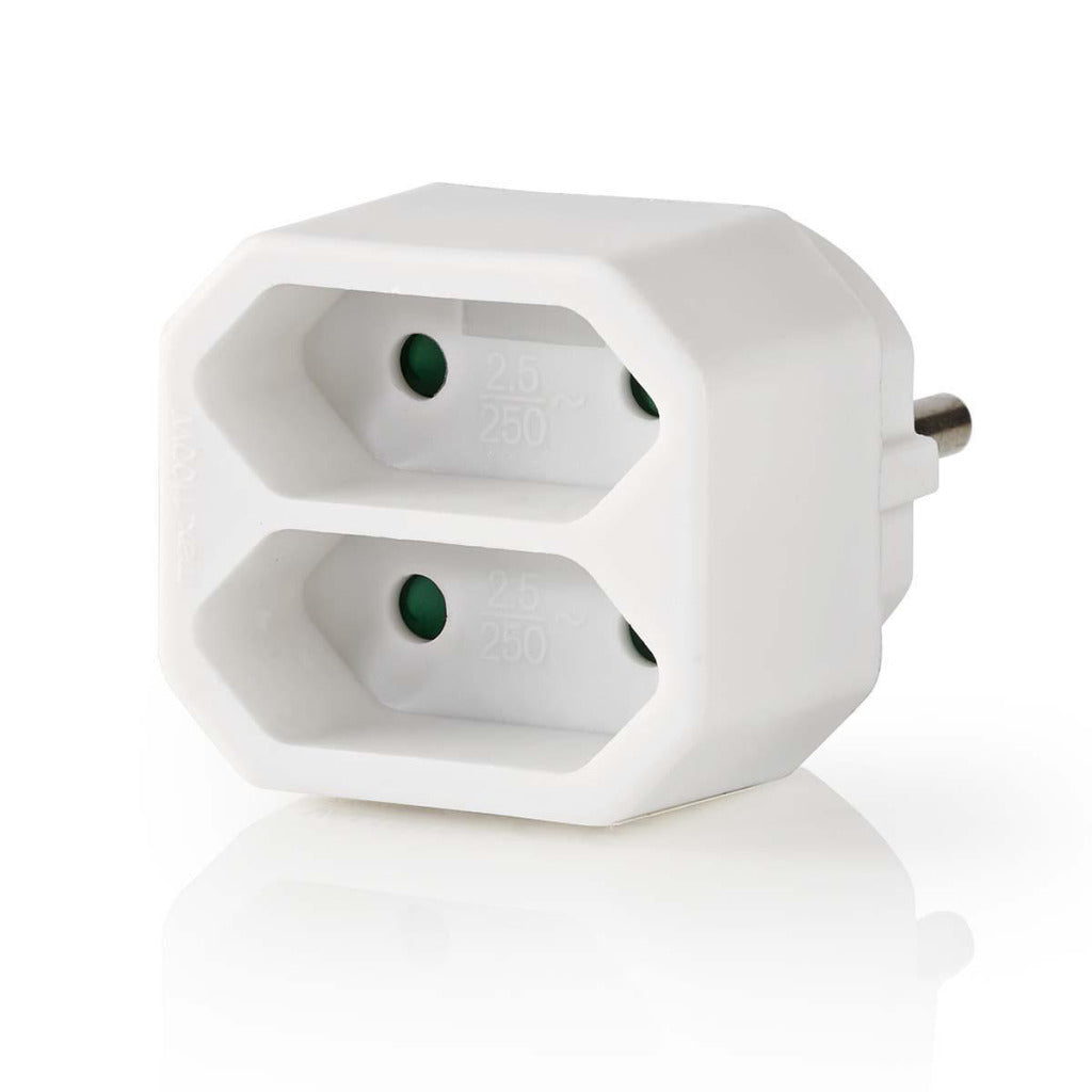 NEDIS PSSPL200C1WT STRACTACTSPLITTER 2 voies EurostopContact blanc