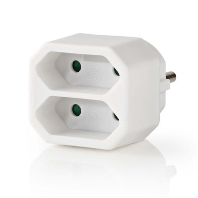 NEDIS PSSPL200C1WT STRACTACTSPLITTER 2 voies EurostopContact blanc