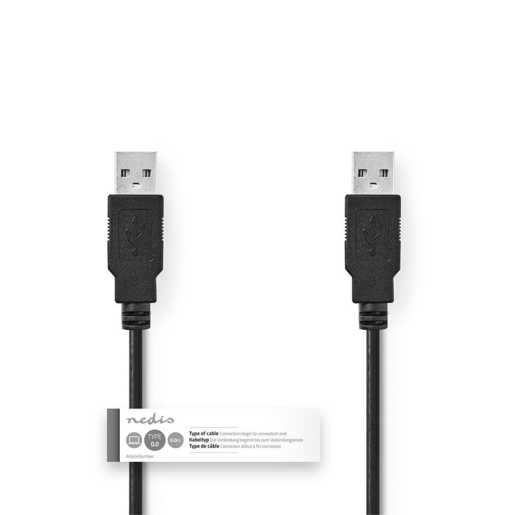NEDIS CCGT60000BK10 CABLE USB 2.0 Un mâle un mâle 1,0 m noir