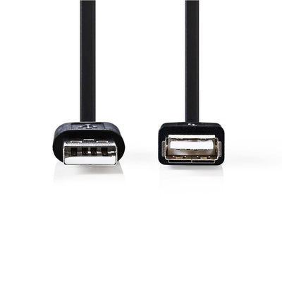 NEDIS CCGT60010BK30 Câble USB 2.0 Un mâle USB Une femme 3,0 m noir