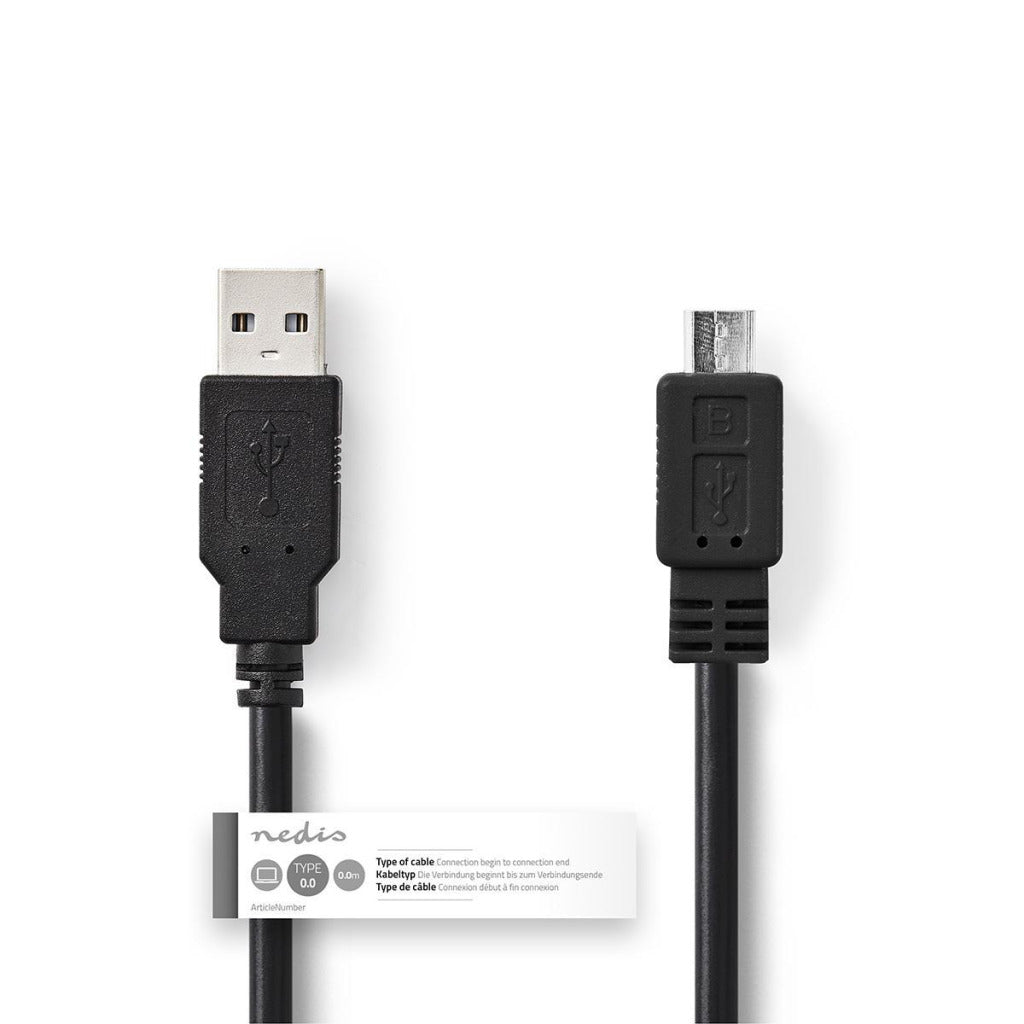 NEDIS CCGT60500BK20 CABLE USB 2.0 A Micale B Male 2,0 m noir