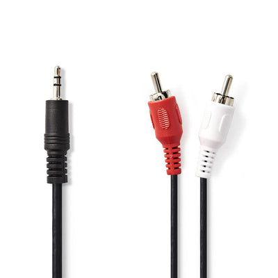 NEDIS CAGT22200BK15 Câble audio stéréo 3,5 mm mâle 2x RCA mâle 1,5 m noir