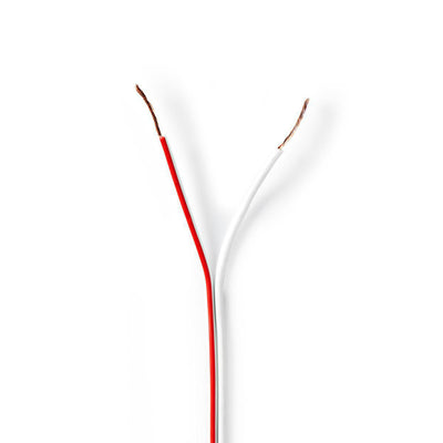 NEDIS CAGW0500WT1000 Câble haut-parleur 2x 0,50 mm2 100 m Ensemble de papier d'aluminium blanc