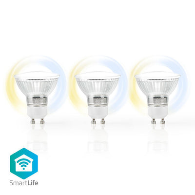 NEDIS WIFILW30CRGU10 Wi-Fi LED Lampe chaude à White Gu10 White Froid 3 pack