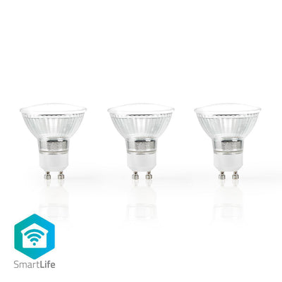 Nedis wifilw31crgu10 wi-fid lampe chaude chaude blanc gu10 3 pack