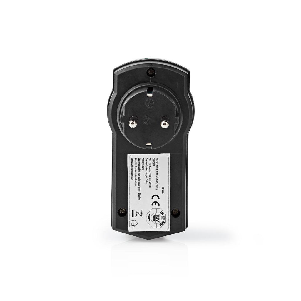 Nedis RFPOM120FBK RF PLIG OUTDOOR IP44 sur RF Mesh Range Extender Schuko Type F 3680 W
