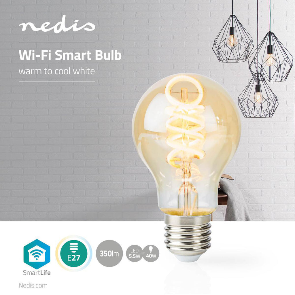 Nedis wifilt10gda60 wi-fi chaud to fraîche lampe à lampe à LED blanche transformée E27 A60 5,5 W 350 lm
