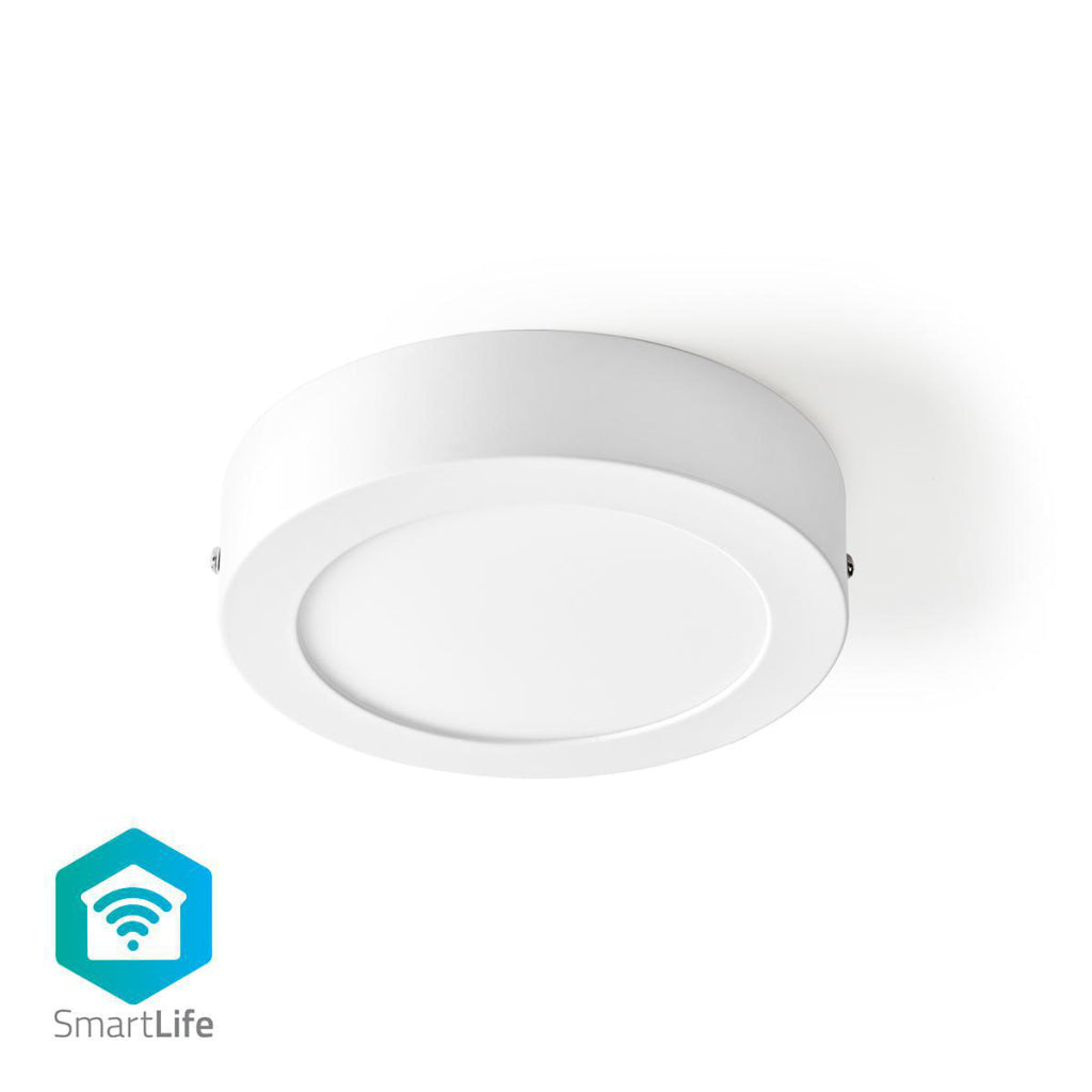 Nedis WiFilaw10wt Wi-Fi Plafond Lampe Round Diamètre 17 cm Chauffle à frais blanc 800 lm 12 W Slim Design aluminium