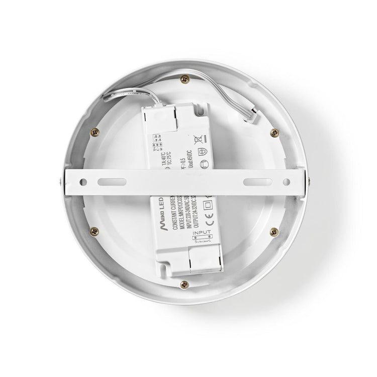 Nedis WiFilaw10wt Wi-Fi Plafond Lampe Round Diamètre 17 cm Chauffle à frais blanc 800 lm 12 W Slim Design aluminium