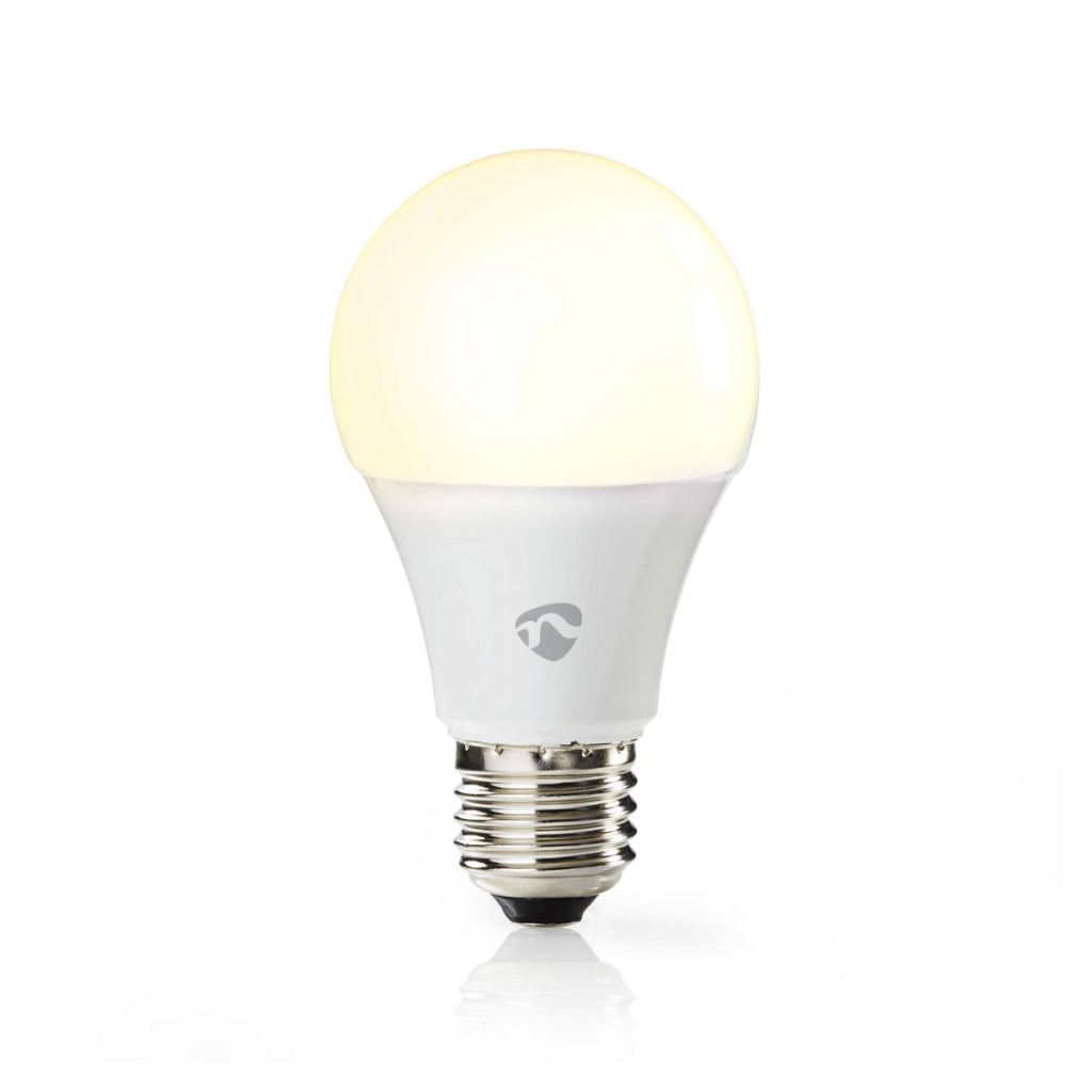 Nedis WIFILW12WTE27 SmartLife LED Bulbe Wi-Fi E27 800 LM 9 W WHITE CLASSE DE 2700 K CLASSE D'ÉNERGIE: A + Android; Diamètre iOS: 60 mm A60