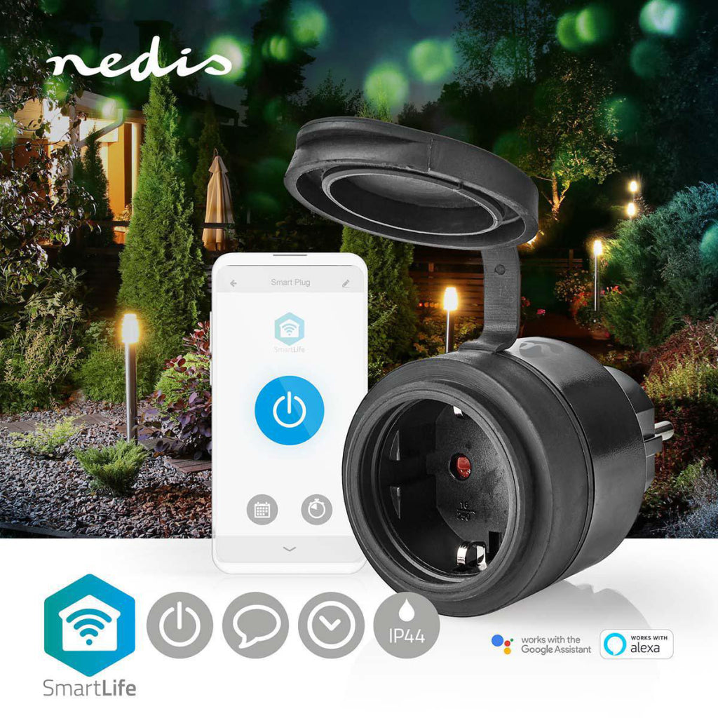 Nedis wifipo110fbk smartLife plug wifi ip44 3680w noir
