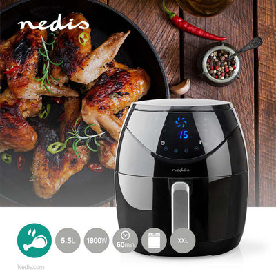 Nedis kaaf250ebk fryer à air chaud 6.5l 1800W noir
