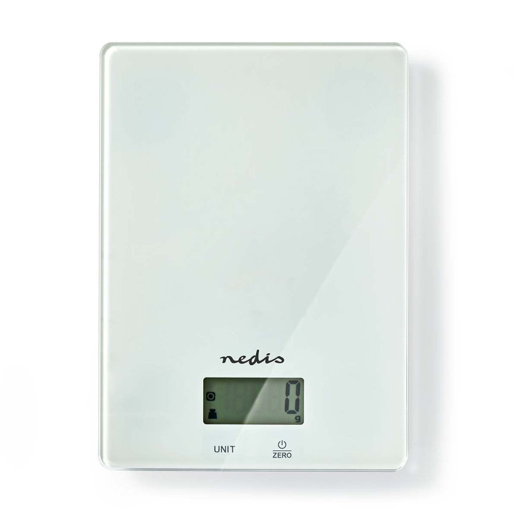 Nedis kasc610wt kitchen échelle en verre numérique plastique blanc