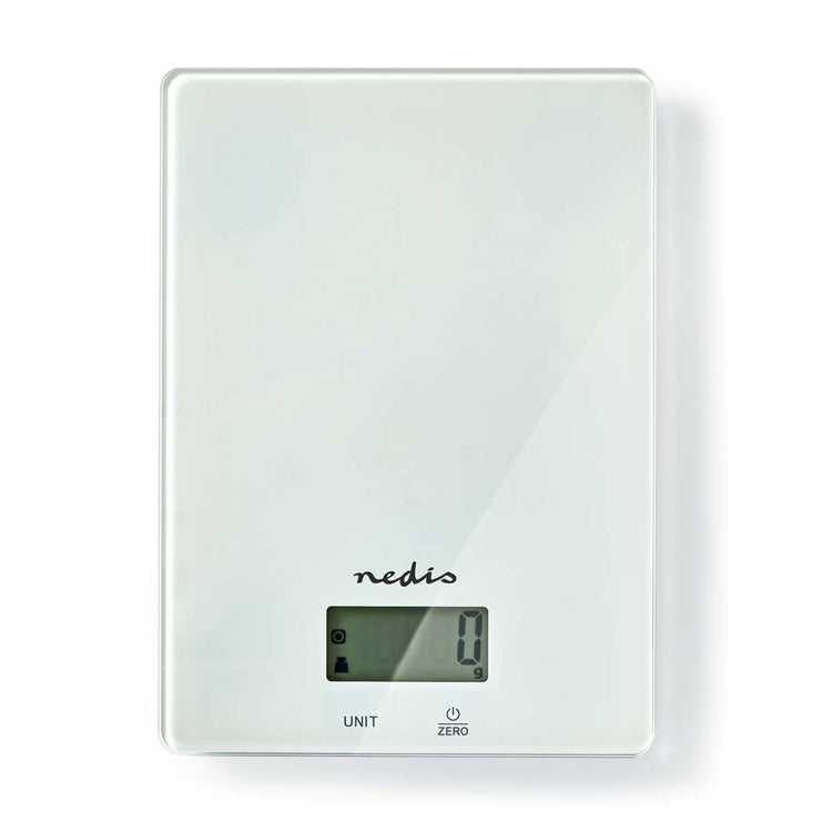 Nedis kasc610wt kitchen échelle en verre numérique plastique blanc