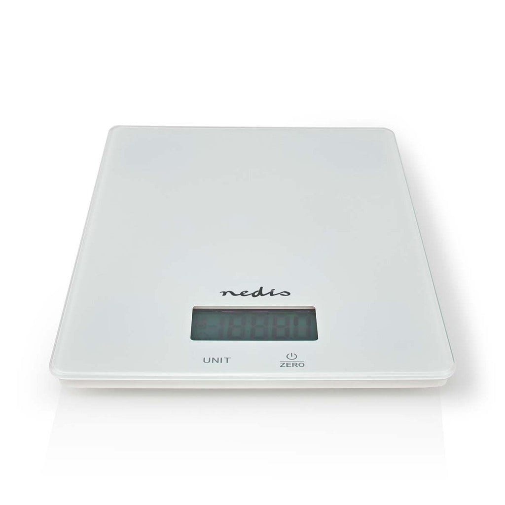 Nedis kasc610wt kitchen échelle en verre numérique plastique blanc