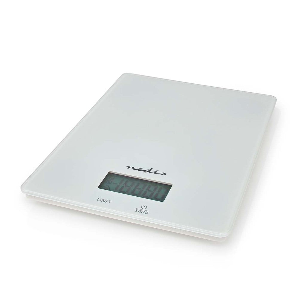Nedis kasc610wt kitchen échelle en verre numérique plastique blanc