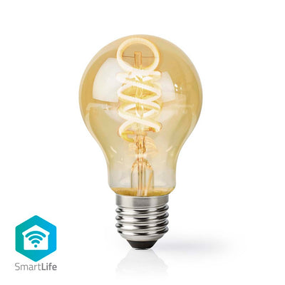 NEDIS WIFILRT10A60 SMARTLIFE LED FILAment lampe Wi-Fi E27 360 LM 4,9 W chaude à frais blanc 1800 6500 K Trade Android en verre; poire iOS