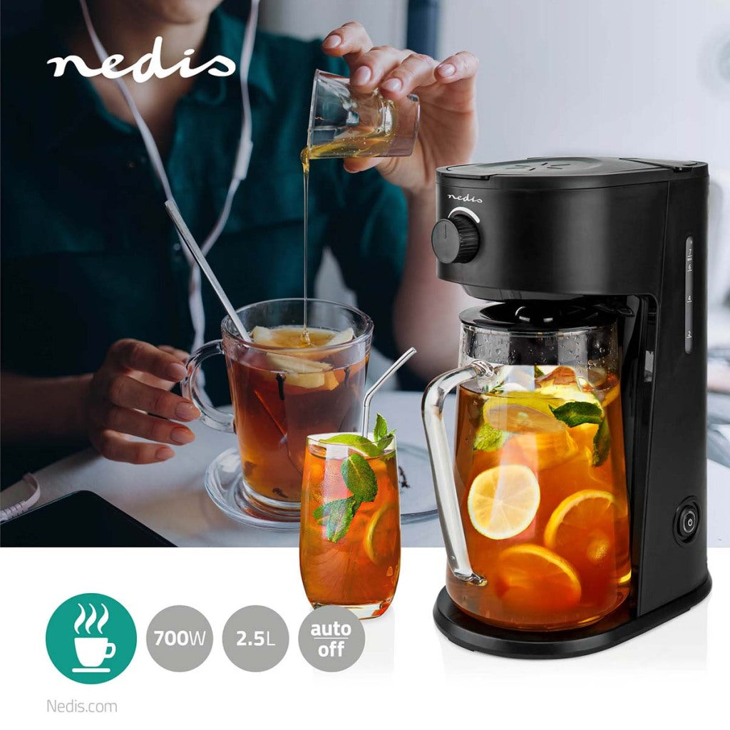 Nedis kaicm200fbk crème glacée café glacée théâtre de thé filtre café 2,5 l 6 tasses de noir