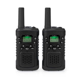 Nedis wltk0610bk walkie talkie set 2 combinés jusqu'à 6 canaux de fréquence: 8 vox à 3 heures de sortie du casque 2 casques noirs - afbeelding 1