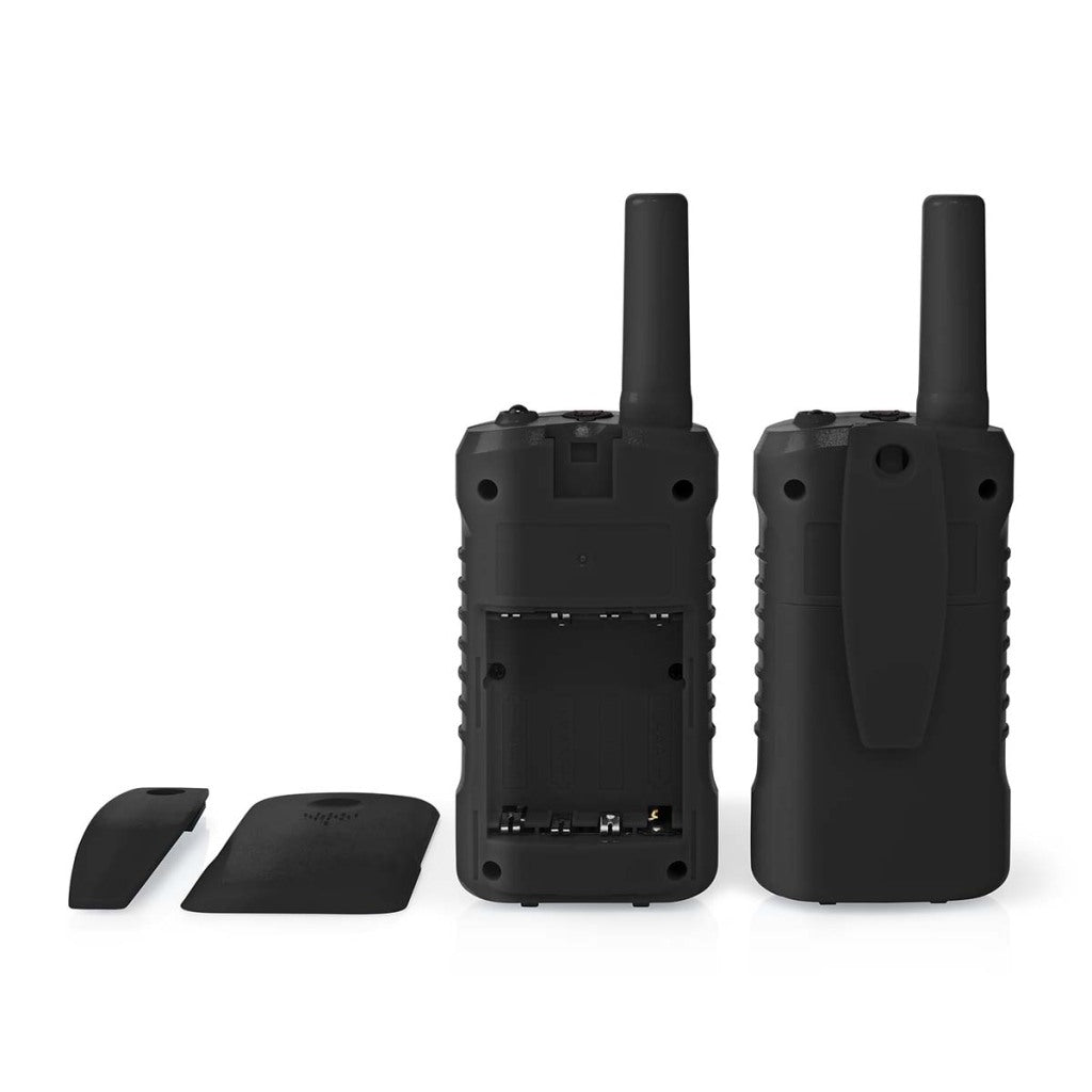 Nedis wltk0610bk walkie talkie set 2 combinés jusqu'à 6 canaux de fréquence: 8 vox à 3 heures de sortie du casque 2 casques noirs
