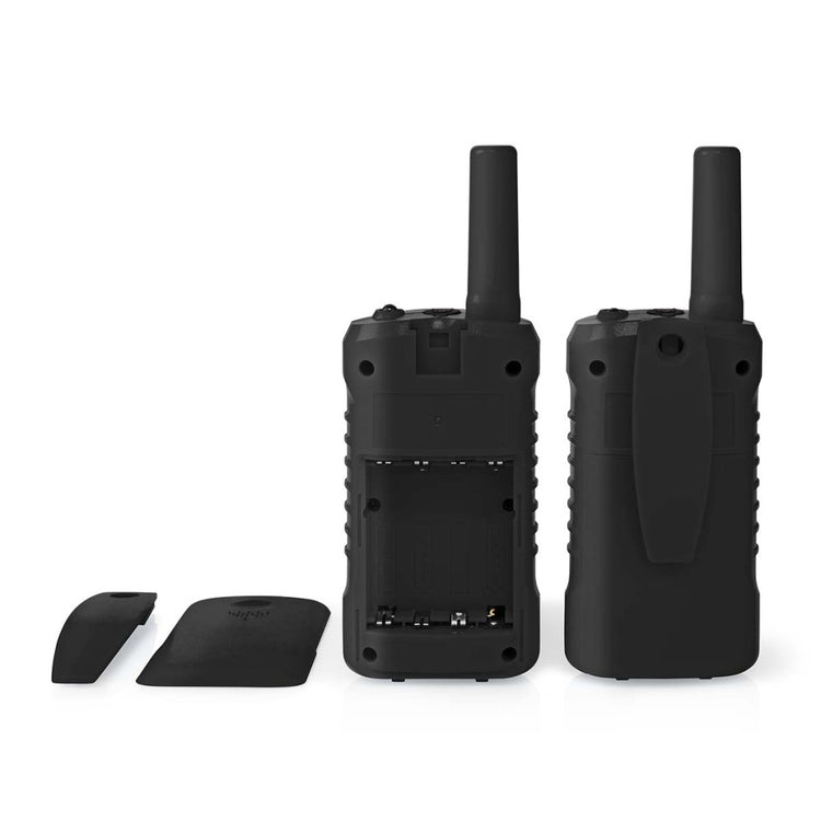 Nedis wltk0610bk walkie talkie set 2 combinés jusqu'à 6 canaux de fréquence: 8 vox à 3 heures de sortie du casque 2 casques noirs