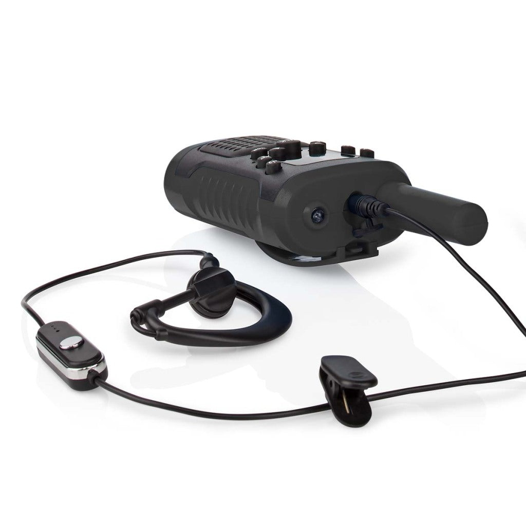 Nedis wltk0610bk walkie talkie set 2 combinés jusqu'à 6 canaux de fréquence: 8 vox à 3 heures de sortie du casque 2 casques noirs