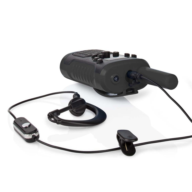 Nedis wltk0610bk walkie talkie set 2 combinés jusqu'à 6 canaux de fréquence: 8 vox à 3 heures de sortie du casque 2 casques noirs