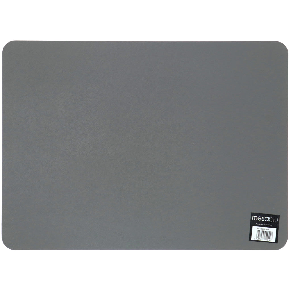 Mesapiu Mesapiu Placemat en cuir gris 45x33 cm