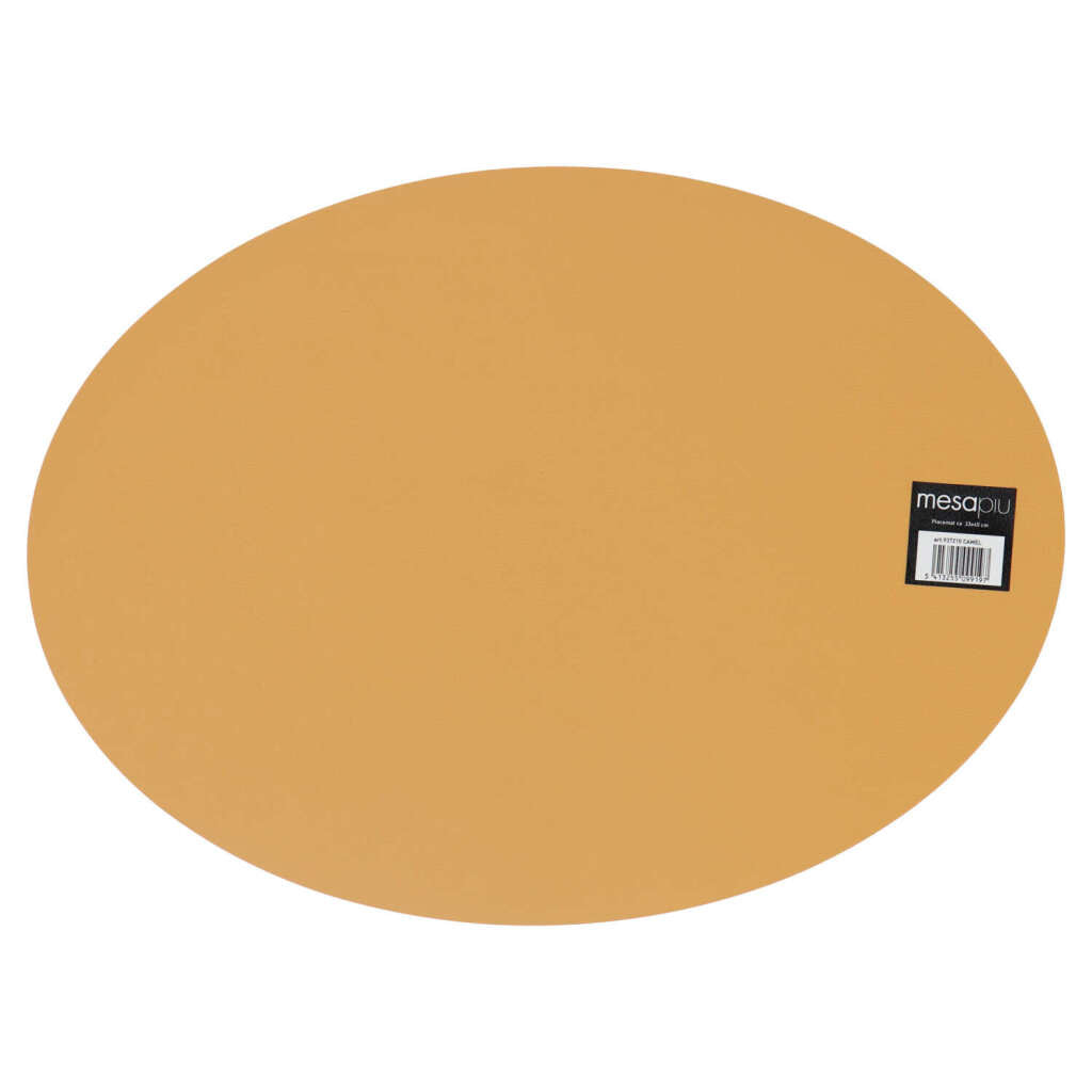 Mesapiu Mesapiu Placemat Cuir Look Camel ovale 45x33 cm