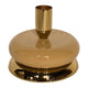 Bougeoir ambiance Manoir émail beige doré 10x10x8.5cm