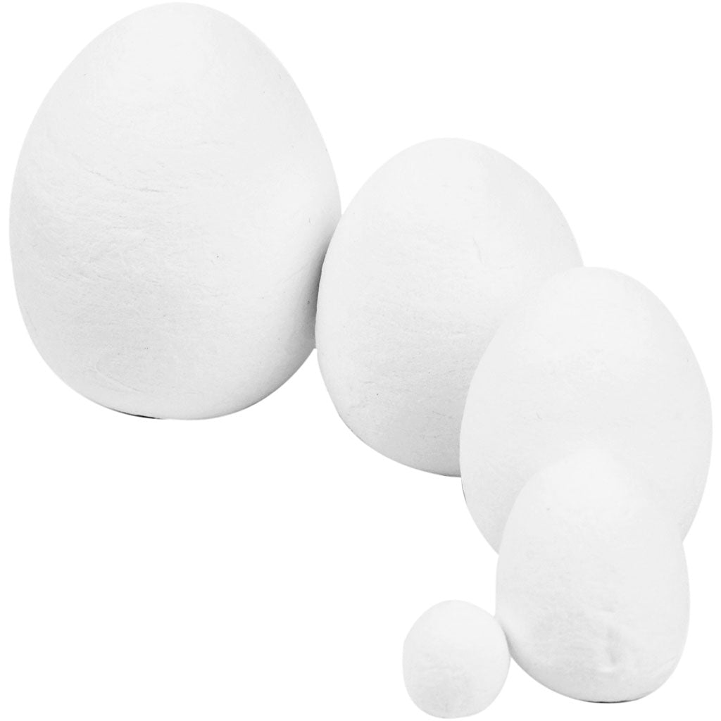 Creativ Company Egg, dim 12 + 25 + 35 + 40 + 47 mm, blanc, 200 pièces 1 boîte