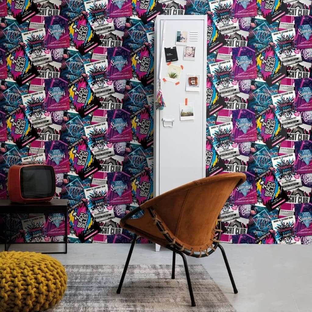 North Wall Noordwand Fond d'écran Good Vibes Club Affiches violet et rose