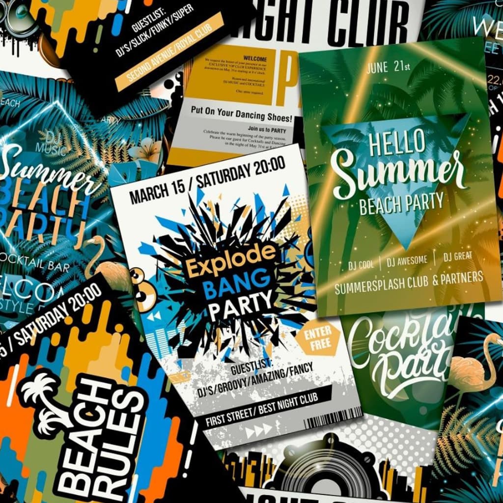 NOORDWAND NOORDWAND Fond d'écran Good Vibes Club Affiches Groen en Oranje