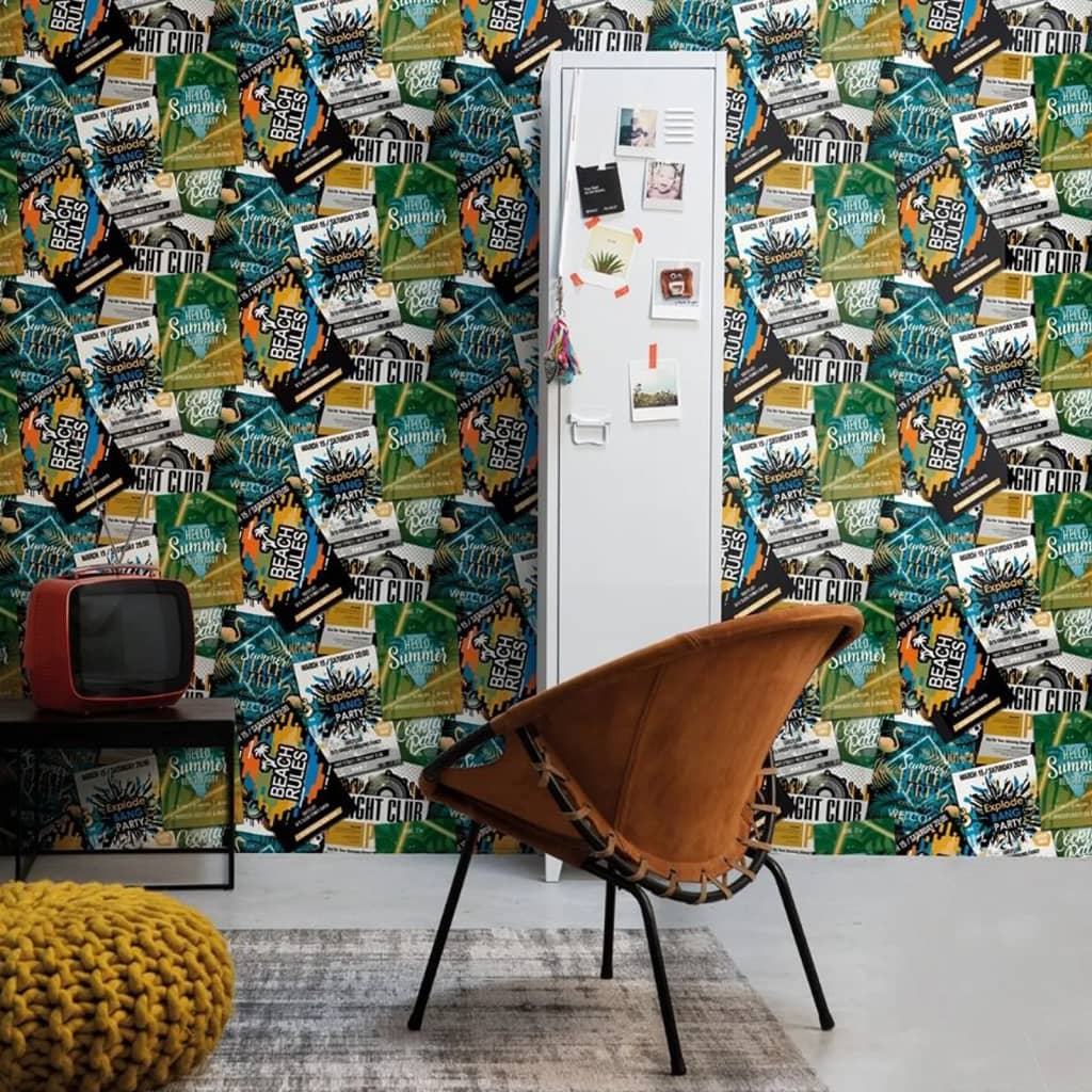 NOORDWAND NOORDWAND Fond d'écran Good Vibes Club Affiches Groen en Oranje