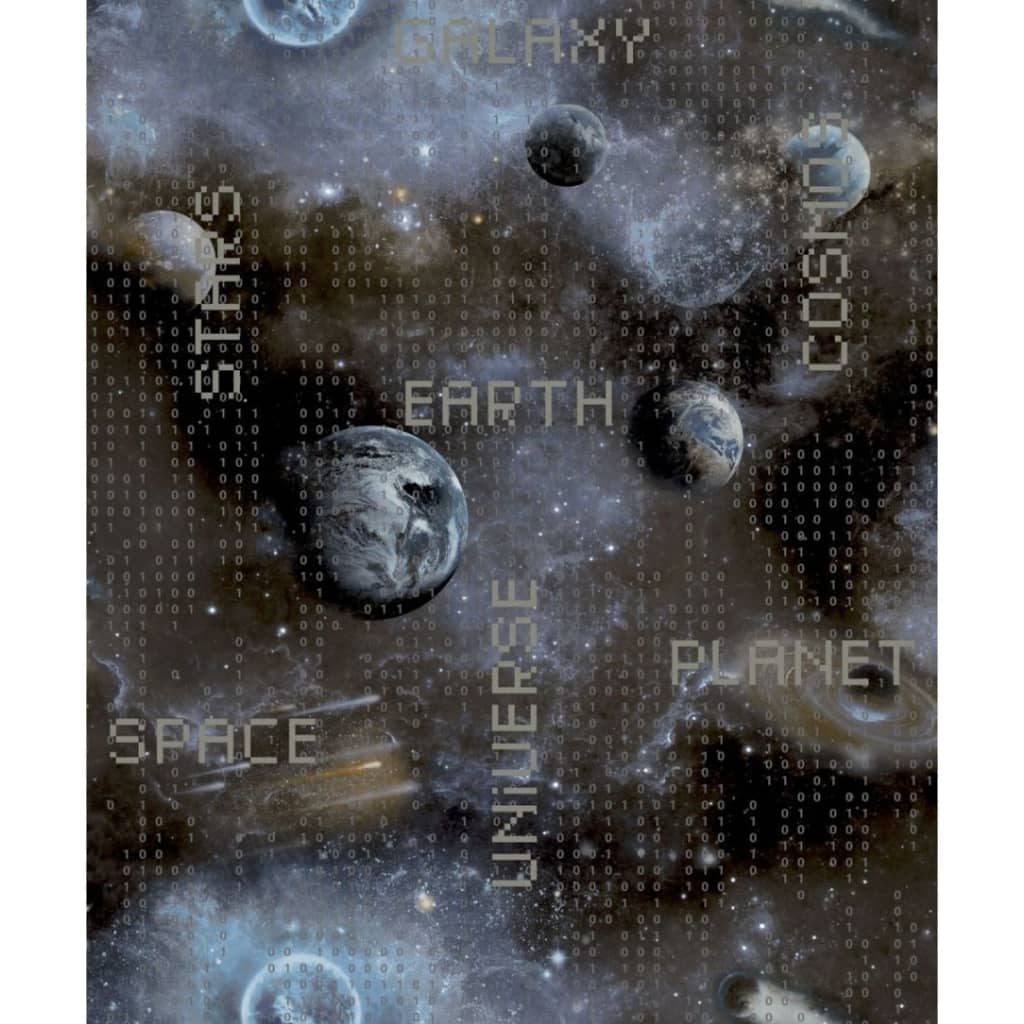 NOORDWAND NOORDWAND Fond d'écran bonnes vibrations Galaxy Planets and Text Blue and Black