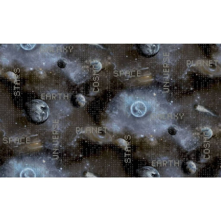 NOORDWAND NOORDWAND Fond d'écran bonnes vibrations Galaxy Planets and Text Blue and Black