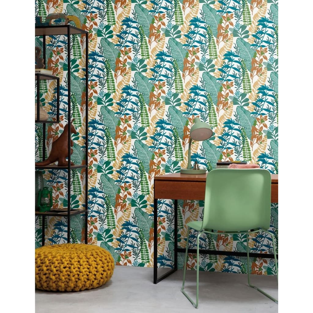 NOORDWAND NOORDWAND Fond d'écran Bonnes vibrations feuilles bleues et vert