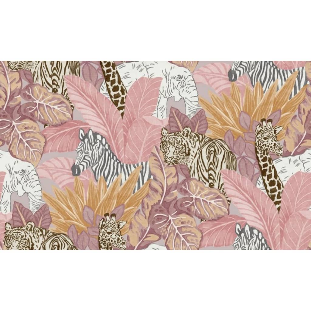 NOORDWAND NOORDWAND Fond d'écran Bons vibrations Animaux rose et orange