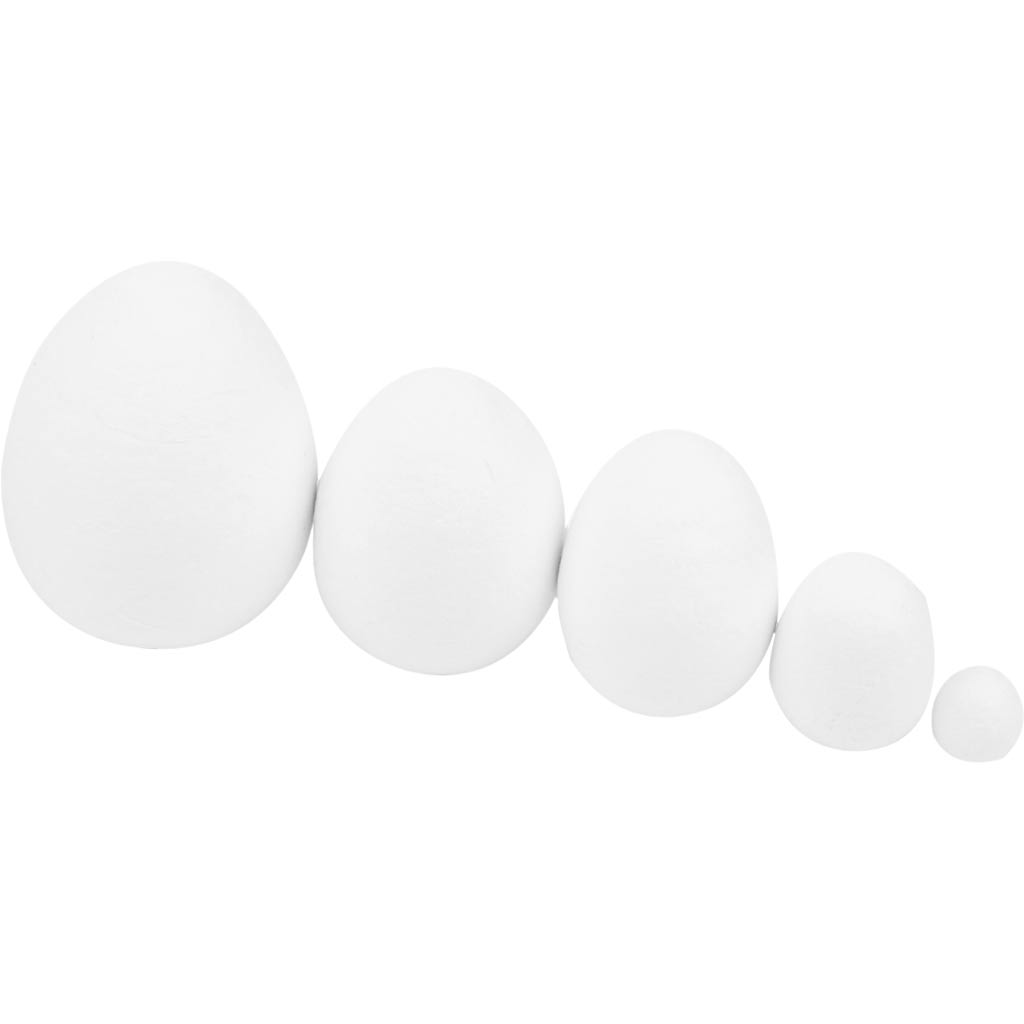 Creativ Company Egg, dim 12 + 25 + 35 + 40 + 47 mm, blanc, 200 pièces 1 boîte