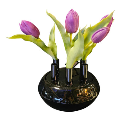 Vase tube à fleurs atmosphère Mansion noir scarlett ø21xh17cm