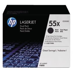Cartouche de toner hp ce255xd noir, pack double
