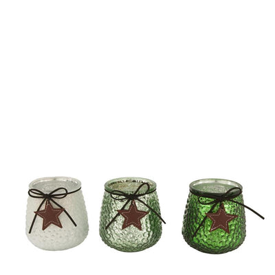 Dijk natural collections photophore verre ø9,5x10cm vert