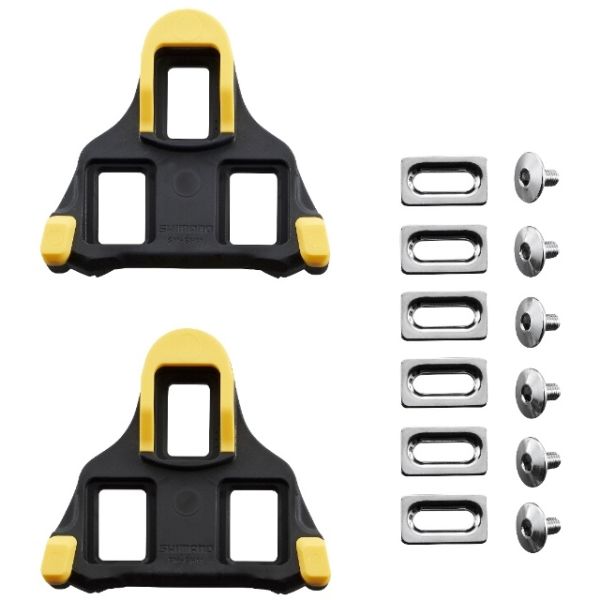 Cales Shimano SM-SH12 SPD-SL avec dégagement de 6 degrés - jaune